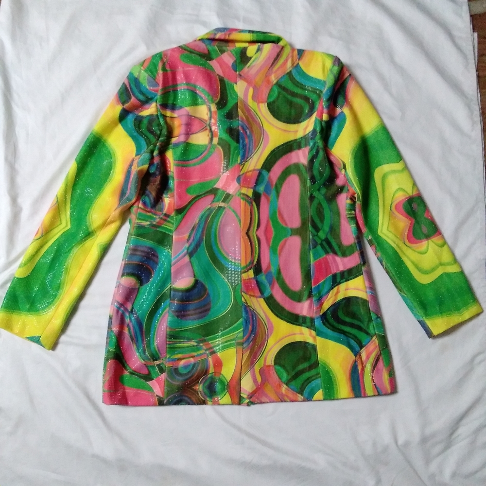 Akira Colorful Abstract Embellished Blazer Jacket - Picture 5 of 12